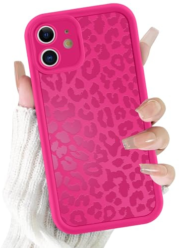 ZhuoFan Hülle für iPhone 11 6,1”, Aesthetic Leopard Muster Handyhülle Rosenrot Matte Schutzhülle Weich Silikon Dünn TPU Case Stoßfest Kratzfest Bumper Cover, 04