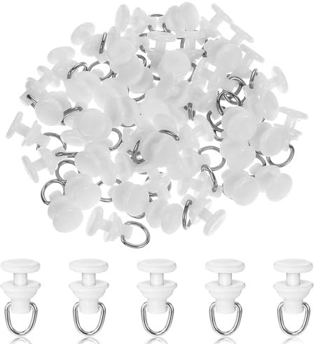 50 Stücke Gardinenhaken Gleiter, Gardinen für Schienensystem Gardinenröllchen für Schiene Gleitende für Vorhänge und Gardinenstangen