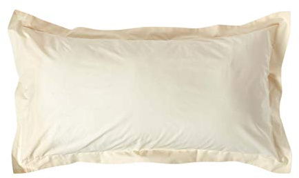 HOMESCAPES Cream Pure Egyptian Cotton King Size Oxford Pillowcase 200 TC 400 Thread Count Percale Equivalent Pillow Case Pack of 4