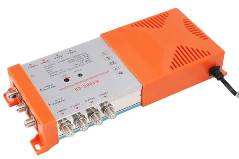 ASHATA Amplificatore di Distribuzione a 8 Canali, da 87 MHz a 782MHz, Amplificatore di Distribuzione 'antenna TV in Cascata (Plug 220-240 V.)