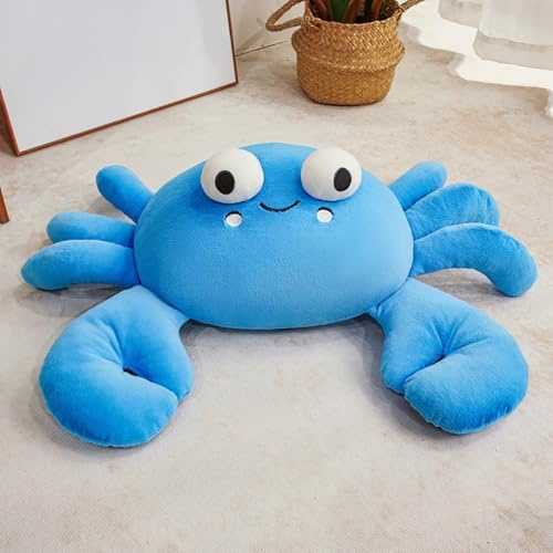 Uixxducc Kuscheltier Krabbe, Süßes Plüschtier Krabbe Plüsch Spielzeug, Flauschiger Stofftier zum Spielen und Kuscheln, Geschenk für Mädchen Jungen Kinder & Erwachsene (18CM,Blau)