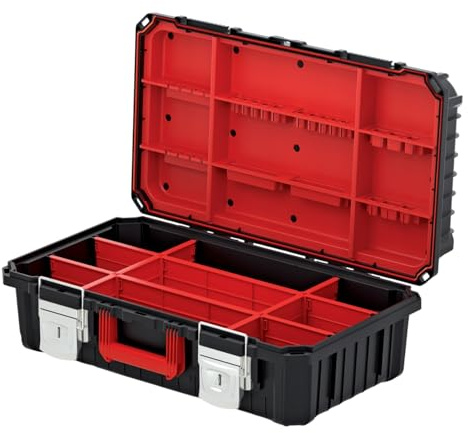 Tool Case with Removable Dividers – Reinforced Polymer, Zinc-Coated Latches, Dustproof Gasket, Ergonomic Handle, 25kg Capacity – Professional & DIY Tool Storage