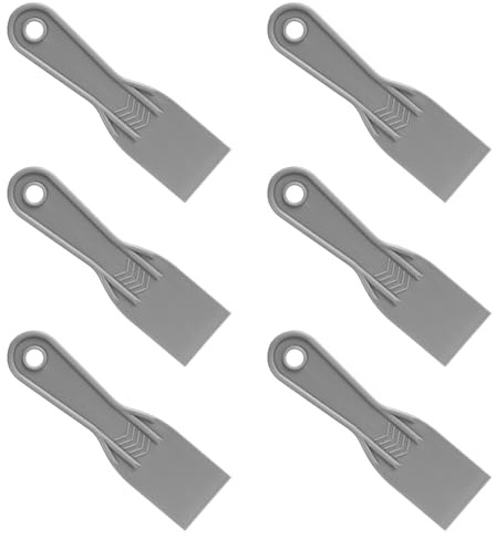 6uds Espátula de Plástico, Flexibles Raspadoras Masilla Accesorios para Raspadores de Pared para Reparación Masilla Parchado Enlucido y Pintura(Gris)