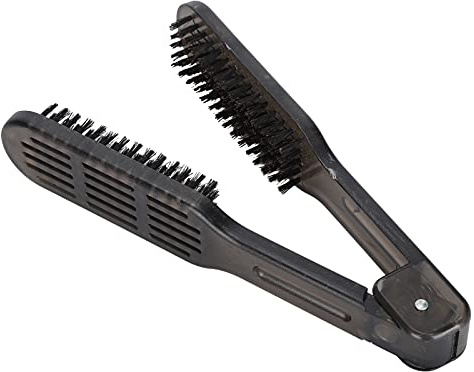 OVAQUIXI Hair Straightener Brush Comb, Double Sided Hair Detangler Clamp for Reducing Split Ends and Faster Styling