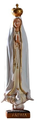 Generisch Statue Unserer Lieben Von Fatima – Figur Der Heiligen Maria Für Gebetsecke Und Heimdekoration | Traditionelle Katholische Madonna-Figur Für Tischplatte Und Altäre | Heiliges Geschenk Für