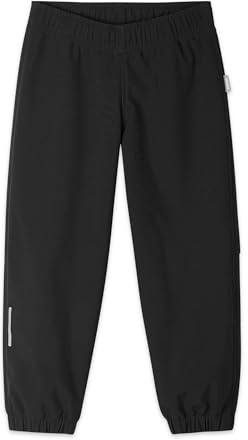 Reima Kuori Softshellhose für Kinder - Wasserdicht und atmungsaktiv für die Übergangszeit, Outdoorhose für Jungen und Mädchen mit atmungsaktivem und winddichtem Stretchmaterial - Black, 140