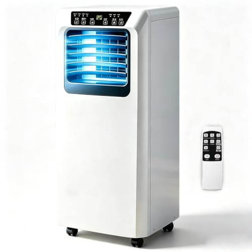 LLNWDNB Raffreddatore d'Aria Portatile 9000 BTU 3 in 1 Condizionatore d'Aria Freddo Deumidificatore Raffreddatore Timer 24H Telecomando Potente Raffreddamento unità CA Mobile Muto per Casa 9000BTU