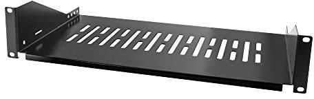 LogiLink Professional SF2C35B - 19 Einschubfach (2 HE) für Stand-, Serverschränke mit Mind. 360mm Tiefe, max. 25kg Tragkraft, Schwarz