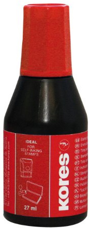 Kores Handstempelfarbe, lang anhaltende Formel, tropffest - 10 x 27ml, Rot