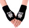 JISEN Damen Punk-Winter-Armwärmer, gestrickt, dehnbar, weich, fingerlos - Schwarz - Einheitsgröße