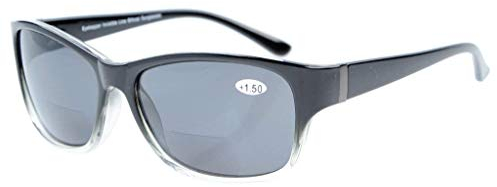 Eyekepper Bi-Focal Sonne Leser modische Bifokale Sonnenbrillen Schwarz Klar/Grau Linsen +1.50