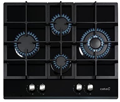 Cata LCIB 6031 BK Gas-Kochfeld, Einbau, Glas, Gusseisen, 1000 W, 3000, Schwarz