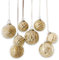 Loberon Weihnachtsschmuck 8er Set Imogen, 2 Größen & 4 Prägungen, Shabby-Chic-Finish, raue Pulverbeschichtung, Christbaumschmuck, Weihnachtsdeko, Messing, Glas, Gold
