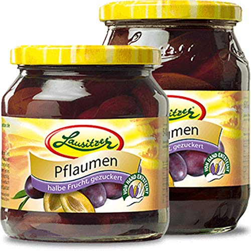 Lausitzer Pflaumen ohne Stein, halbe Frucht 2 x 580 ml Glas