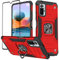 KANSi Hülle kompatibel für Xiaomi Redmi Note 10 Pro, Schutzfolie + Silikon TPU Hart PC Handy Hüllen 360 Grad Drehbar Ringhalter Bumper Stoßdämpfung Schutzhülle - Rote