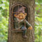 RP Gartenzwerg Statue, Zwerg Baumfenster, Elfe aus der Tür, Kunstharz, Gartenfiguren, Baumumarmer, Gartendekoration, Feengarten-Ornamente für den Außenbereich, skurriles Baum-Skulptur