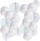 20er Weiss Deko Seidenpapier Pompons, Dekorpapier Blumenpuscheln Papier, Rosetten, Fans Fächer, Papierfächer, Wabenbälle. Dekoration Hochzeit, Taufe Mädchen, Baby Shower, Geburtstag Party