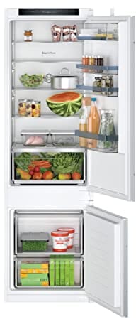 Bosch Home & Kitchen Appliances Bosch KIV87VSE0G Serie 4, Built-in Fridge-Freezer with Freezer at bottom, VitaFresh XXL, LowFrost & EcoAirFlow, 177.2 x 54.1 cm