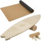 valuents Balance Board aus Holz in Surfboard Form inkl. Rolle für Neuromuscular Response Training +Plus: Halterung & Ball