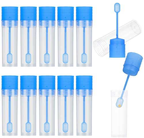metagio 10 Stück Kotprobenröhrchen Hund, 15ml Stuhlprobenröhrchen, Katzen und Hunde Kotröhrchen mit Löffel für Haustiere zum Testen