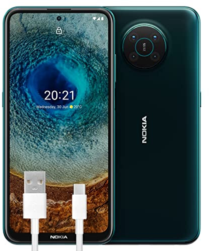 Nokia X10 Smartphone 5G 64GB, 6GB RAM, Display 6.67” FHD+, Quadrupla Camera 48 Mp Ottiche ZEISS, Batteria 4470mAh, Dual Sim, Green, Versione con Cavo USB Type-C Aggiuntivo 1m