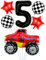 Liitata Rennwagen Luftballon Set Rennauto 5. Kinder Geburtstag Deko Zahl 5 Folienballon Schwarz Großes Rennwagen Luftballons Zielflagge Ballon Stern Ballon für Junge Geburtstag Party Motto Party Deko