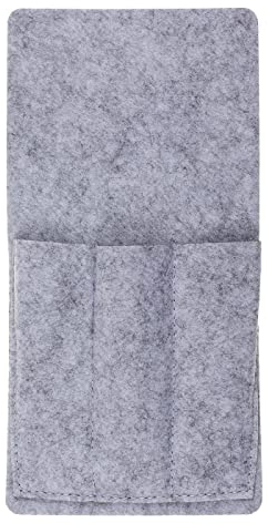 ReWu Bestecktasche Filztasche Besteckaufbewahrung Tischdekoration aus Filz, mit 3 Fächern, 24 x 12 cm Grau