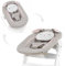 hauck Alpha Bouncer 2in1, Powder Bunny Beige Bloom - Baby Seat for Alpha+ Wooden Highchair with Bouncing Frame, 3-Point Hip Harness & Cushion, from Birth up to 9 kg