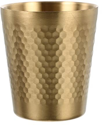 UPKOCH Milchbecher Edelstahl Weinbecher Whiskybecher Bierbecher Doppelwandige Getränkegläser Trinkbecher Für Silvester Bar Partyzubehör 260Ml Golden Party-Trinkbecher