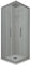 Cabine parois de douche d'angle coulissante 90x110 cm H 200 en PVC Gris argent Verre Transparent mod. Kolors