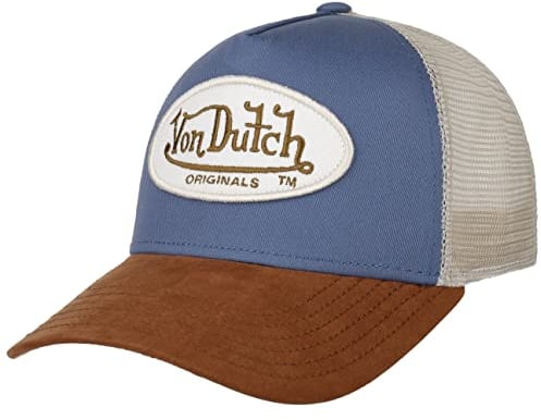 Von Dutch Boston Oval Patch Trucker Cap Basecap Baseballcap Truckercap Meshcap (One Size - blau-beige), 55-60