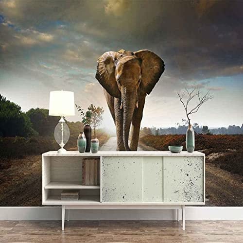 XPINGO Animal Elephant Painting Photo 3D Wall Mural Wallpaper Wall Papers Home Decor Papel Flooring 3D Wallpaper Paste Living Room The Wall for Bedroom Mural- Wall Photo 400 x 280 cm