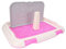 Toilette pour Chien, bac à litière pour Chien avec déflecteur de Pipi, pour Garder Les Pattes sèches et Le Sol, bac à litière pour Chien pour l'intérieur et l'extérieur. (Rose)