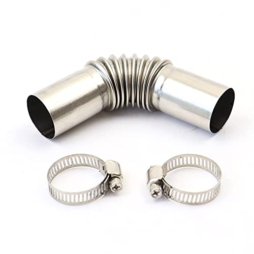 Lohill Edelstahl Abgasrohr Winkelverbinder, 25 mm Auspuffrohr GasEntlüftungsschlauch mit Zwei Edelstahlklammern für Eberspacher Zusatzheizung Auto Heizung, Auto Heizung
