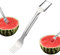 Fourchette à Pastèque, Fourchette Pastèque Coupe-trancheuse à Pastèque en Acier Inoxydable Été 2 en 1 Fourchette à Pastèque Trancheuse Coupe-fruits Outil de Fourchette