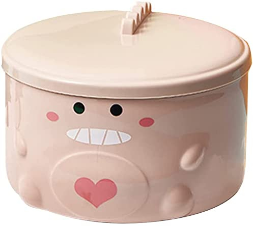 COERSD Instant-Nudelschalen Mit Deckel, Dinosaurier-Nudelschale, Edelstahl, Ramen-Schüssel, Suppenschüssel, Müslischale, Pasta-Schüssel Für Geburtstagsfeier-Geschenk-Pink