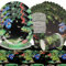 Doyomtoy 61 Stück Reptilienparty-Geschirr,Reptilien-Eidechse,Schlange, Geburtstagsparty-Zubehör,Wildtiere,Eidechsen,Teller,Tassen,Servietten,Tischdecke,Reptilien-Party-Dekorationen