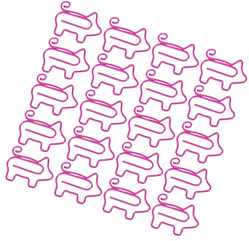 VILLCASE Clips 40 Stück Mehrfarbige Aktenklammern Dokumentenklammern Schweineförmiger Halter Papierorganisation Schweine-Büroklammern Neuartige Büroklammern Für Papierkram Papiernadeln