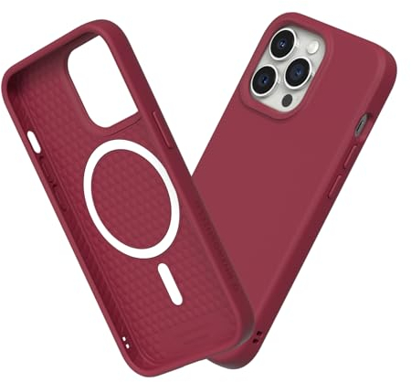 RhinoShield Hülle kompatibel mit [iPhone 13 Pro Max] | SolidSuit - MagSafe-kompatibel -Stoßdämpfende & schlanke Schutzhülle mit Premium Finish - 3.5 Meter Fallschutz - Bordeauxrot