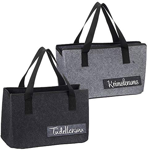 WORTGEFECHTE Filztasche mit lustigen Sprüchen für Kaminholz Einkaufstasche Zeitungskorb Shopper aus Filz faltbar Kaminholztasche Filzkorb (Tüdelkram Krims Krams)