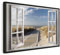 murando Bilder mit Rahmen 90x60 cm Wandbilder groß Leinwandbild XXL schwarzer Holzrahmen modern Wanddekoration Kunstdruck Wanddeko Wohnzimmer Schlafzimmer Fenster Meer Strand Landschaft Natur
