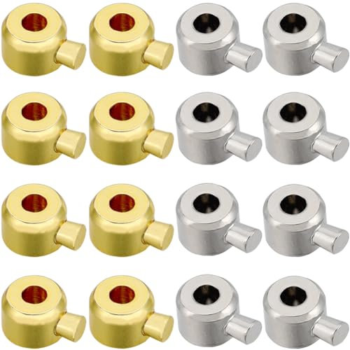 SUNNYCLUE 1 Box 40Pcs Crimp Bead Covers Brass Crimping Beads Gold Silver Rondelle Crimper Stopper Round Ends Accessories Spacer Beads for jewellery Making Bead Assortments DIY Bracelets Necklaces