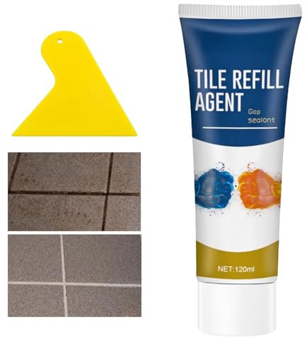 Bisienya Grout Pen,Grout Pen White Kit,Waterproof Quick drying Grout,Tile Grout with Large Scraper,Mildew Resistant,Suitable for Bathrooms,Kitchen Countertops,Tile Floors,Countertops or Walls