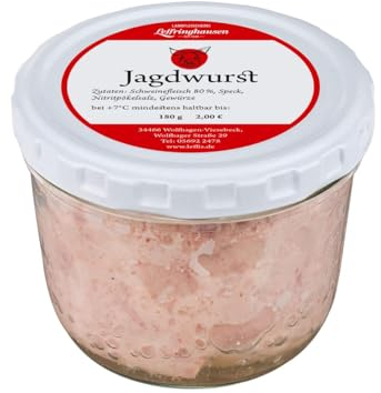 Leffis Jagdwurst im Glas | Landfleischerei Leffringhausen | Wurst im Glas aus Nordhessen | Handgemacht aus Viesebeck