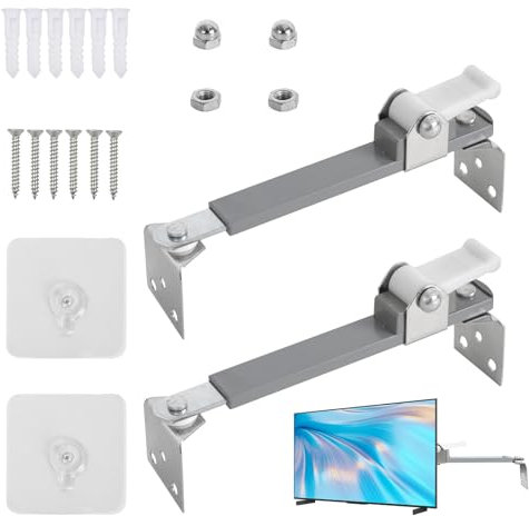 2 Stück TV-Sicherheitsgurte aus Metall, Möbel Kippsicherung Set, Verstellbare TV-Anker für Babyschutz, um vorwärts oder rückwärts Kippen zu verhindern für TV, Büro, Schrank (5,5–7,8 Zoll)