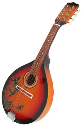 kit de instrumentos de mandolina Instrumento Musical Mandolina De Madera Maciza Hecho A Mano En Rojo Sunburst Con Patrón