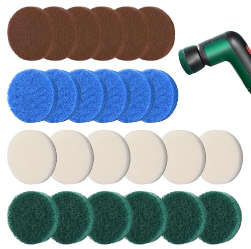 24 Stück Elektrische Reinigungsbürste Pad, für 6033 Electric Cleaning Brush, Akku Reinigungsbürste Elektrisch Pad für Bosch Universal Brush, für Fleckentfernung Rostentfernung