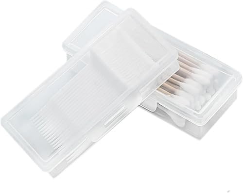 Difistik Cotton Ball and Buds Holder, Storage Box Organizer Container, Plastic Swab Box for Small Stuff, Make Up Accessories, Hair Clips, Nail Clippers