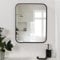 OHS Large Wall Mirror, Black Framed Bathroom Mirror for Wall in Bedrooms Living Rooms Hallways Decorative Home Accessories Clear Glass Metal Frame, 54 x 42cm