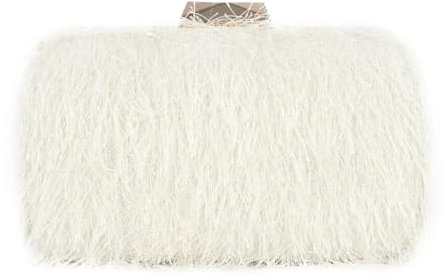 SUKUTU Feder Abendtasche für Frauen Schulter Acryl Box Tasche Quaste Handtasche Kette für Hochzeit und Party